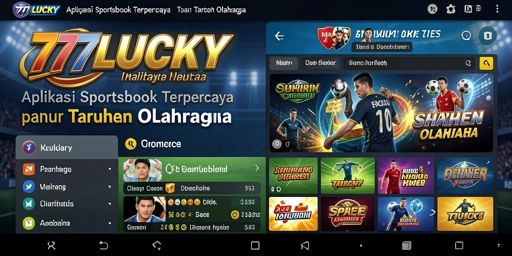 Tampilan antarmuka aplikasi 777LUCKY dengan fitur taruhan olahraga.