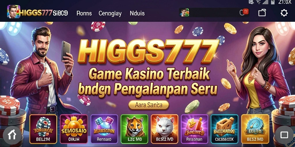 Screenshot HIGGS777 menunjukkan gameplay seru dan interaktif di kasino virtual.