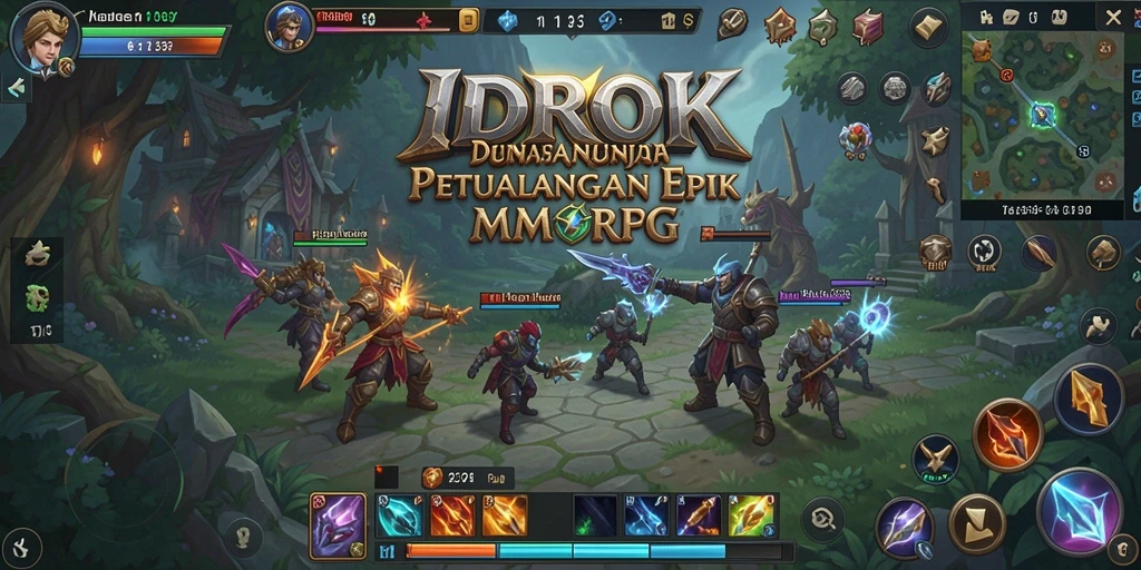 Tangkapan layar utama <strong>IDROK</strong> menampilkan petualangan seru dalam dunia MMORPG.