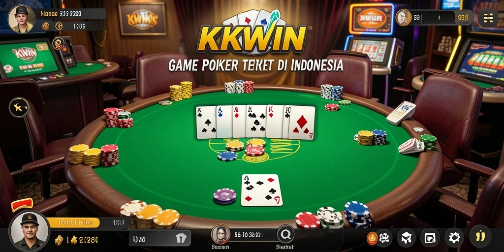 Tampilan gameplay KKWIN dengan suasana permainan Poker yang seru.