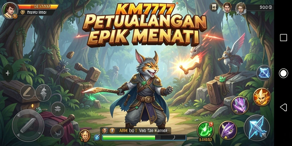 Screenshot utama KM777 dengan tampilan gameplay petualangan yang seru.