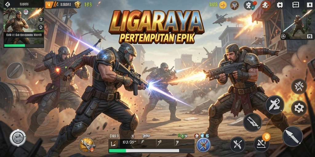 Gameplay intens LIGARAYA yang penuh aksi dan tantangan.