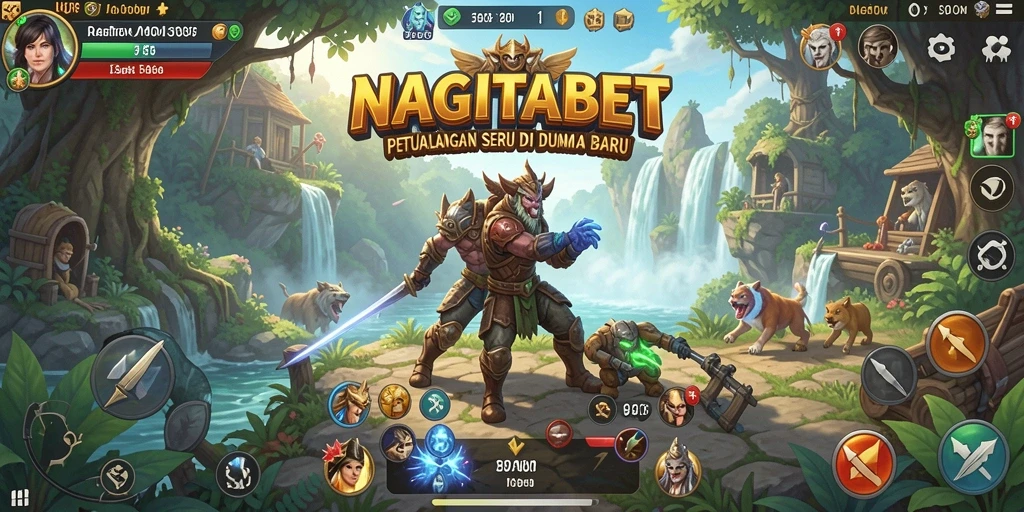 Gameplay seru NAGITABET yang membawa pemain menjelajahi dunia petualangan.