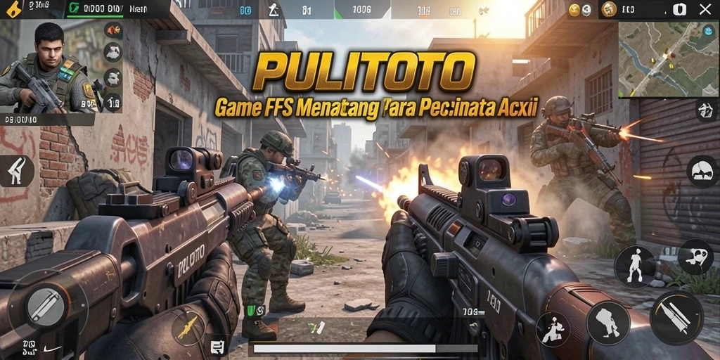 Screenshot gameplay PULITOTO dengan aksi tembak-menembak yang intens.
